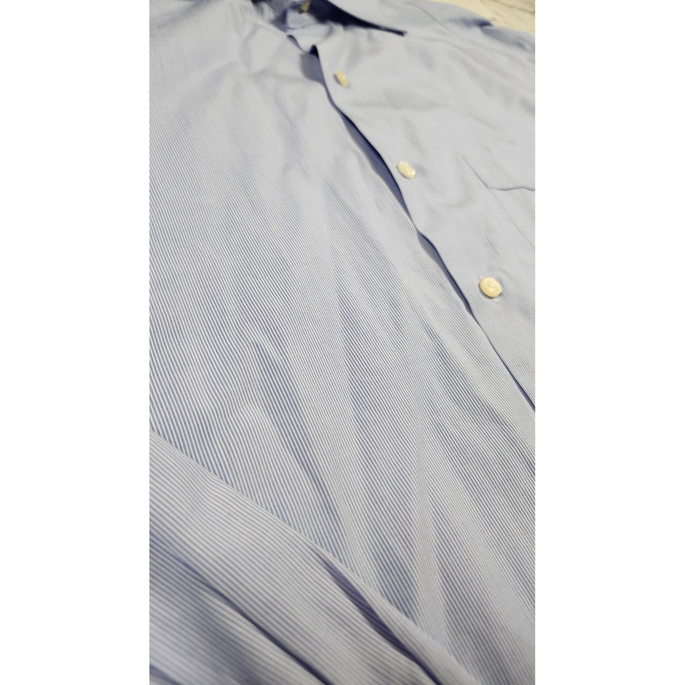 Brooks Brothers Traditional Fit Chambray Stripe Contrast Collar Shirt 17-33 - Picture 3 of 9